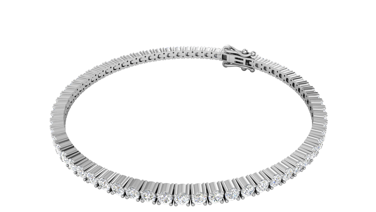 4.80 Ctw Round Brilliant Diamond Tennis Bracelet In 14K White Gold
