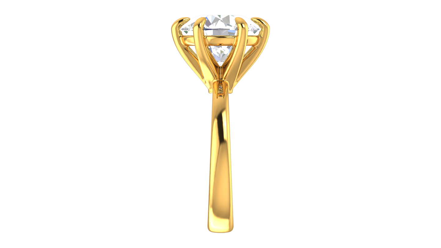 5.00 Ctw Classic Solitaire Engagement Ring Set In 14K Yellow Gold