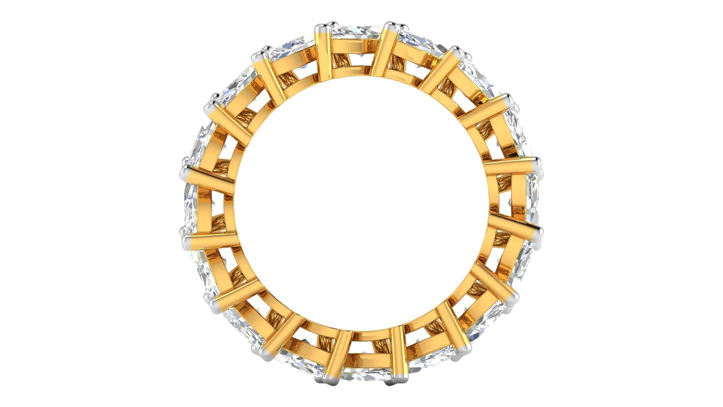 4.80 Ctw Marquise Cut Diamond Eternity Band Set In 14K Yellow Gold
