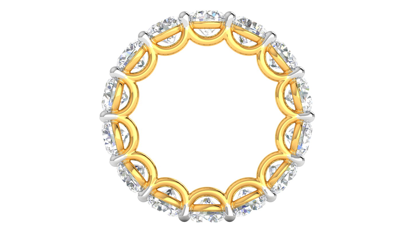 7.00 Ctw Elegant Diamond Eternity Band Set In 14K Yellow Gold