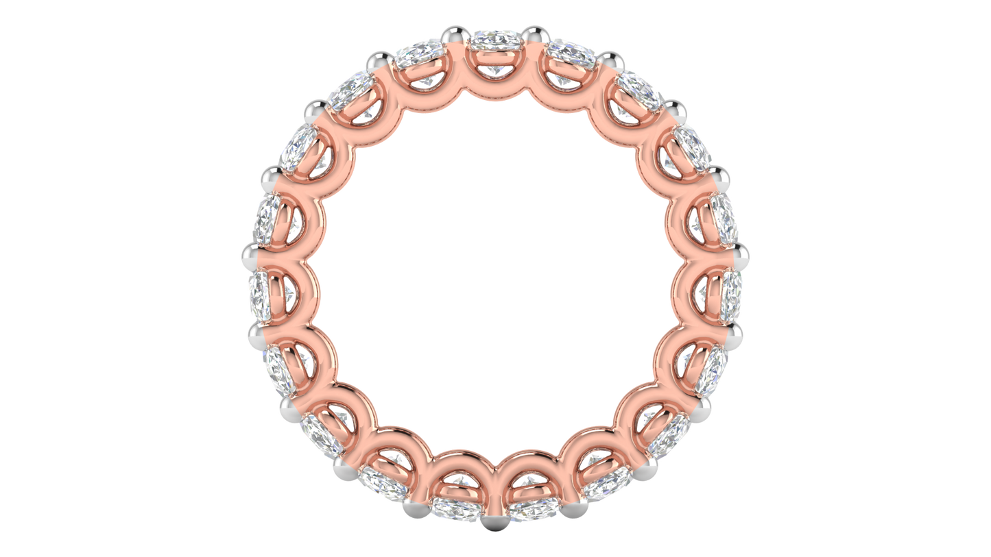 5.70 Ctw Oval Cut Diamond Eternity Band Set In 14K Rose Gold
