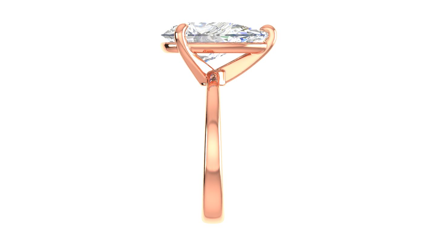 5.00 Ctw Pear Cut Solitaire Engagement Ring Set In 14K Rose Gold
