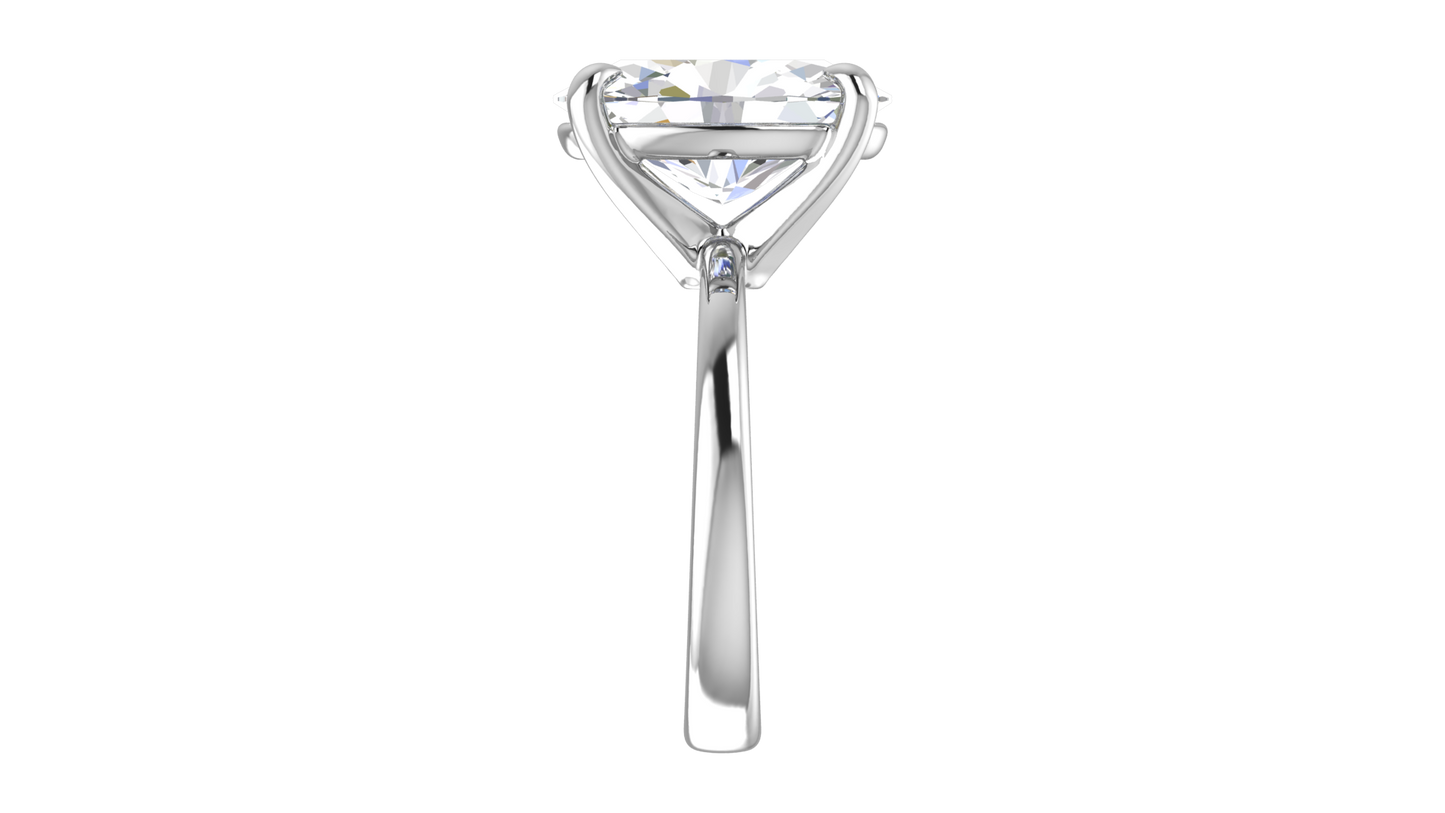 5.00 Ctw Oval Cut Solitaire Engagement Ring Set In 14K White Gold