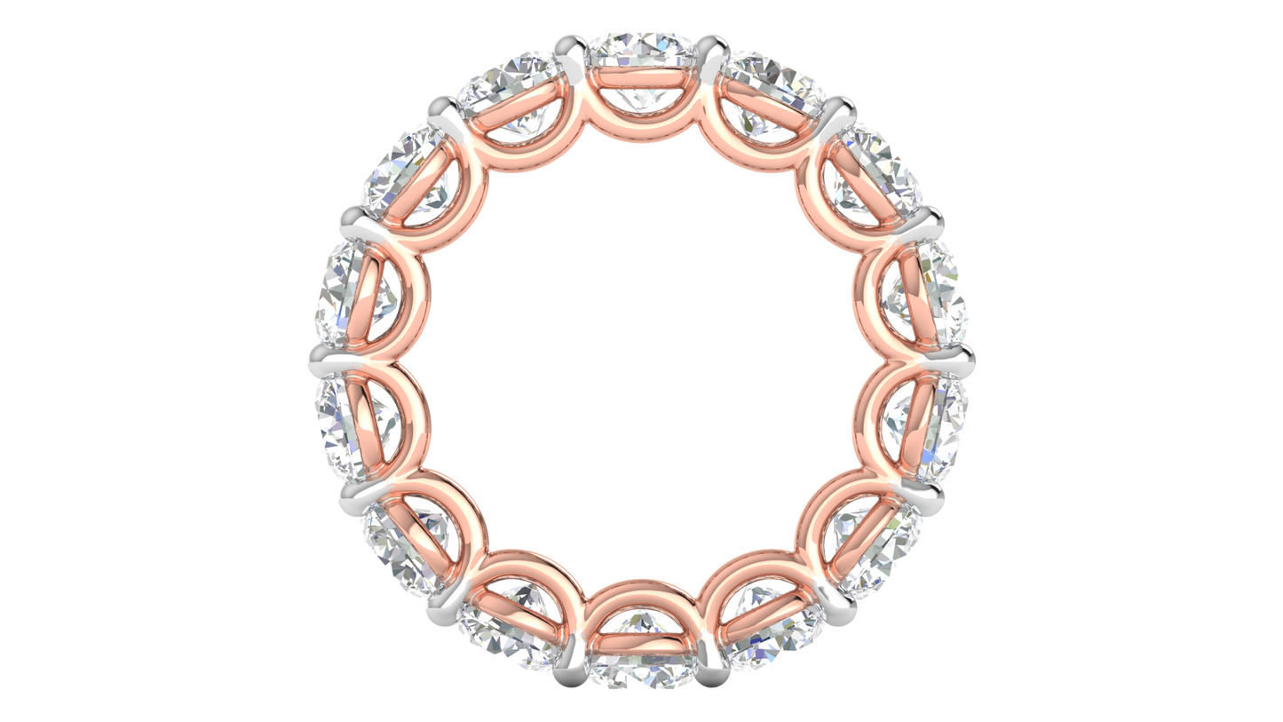 7.00 Ctw Elegant Diamond Eternity Band Set In 14K Rose Gold