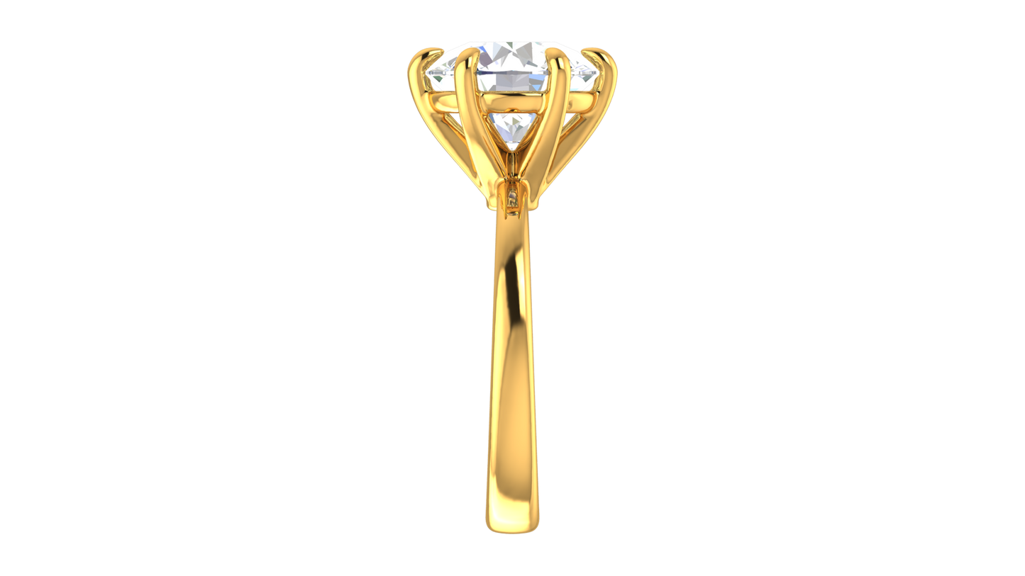 4.00 Ctw Classic Solitaire Engagement Ring Set In 14K Yellow Gold