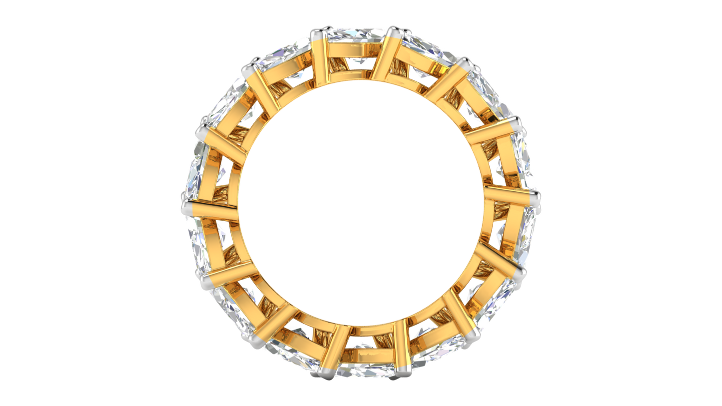 7.00 Ctw Marquise Cut Diamond Eternity Band Set In 14K Yellow Gold