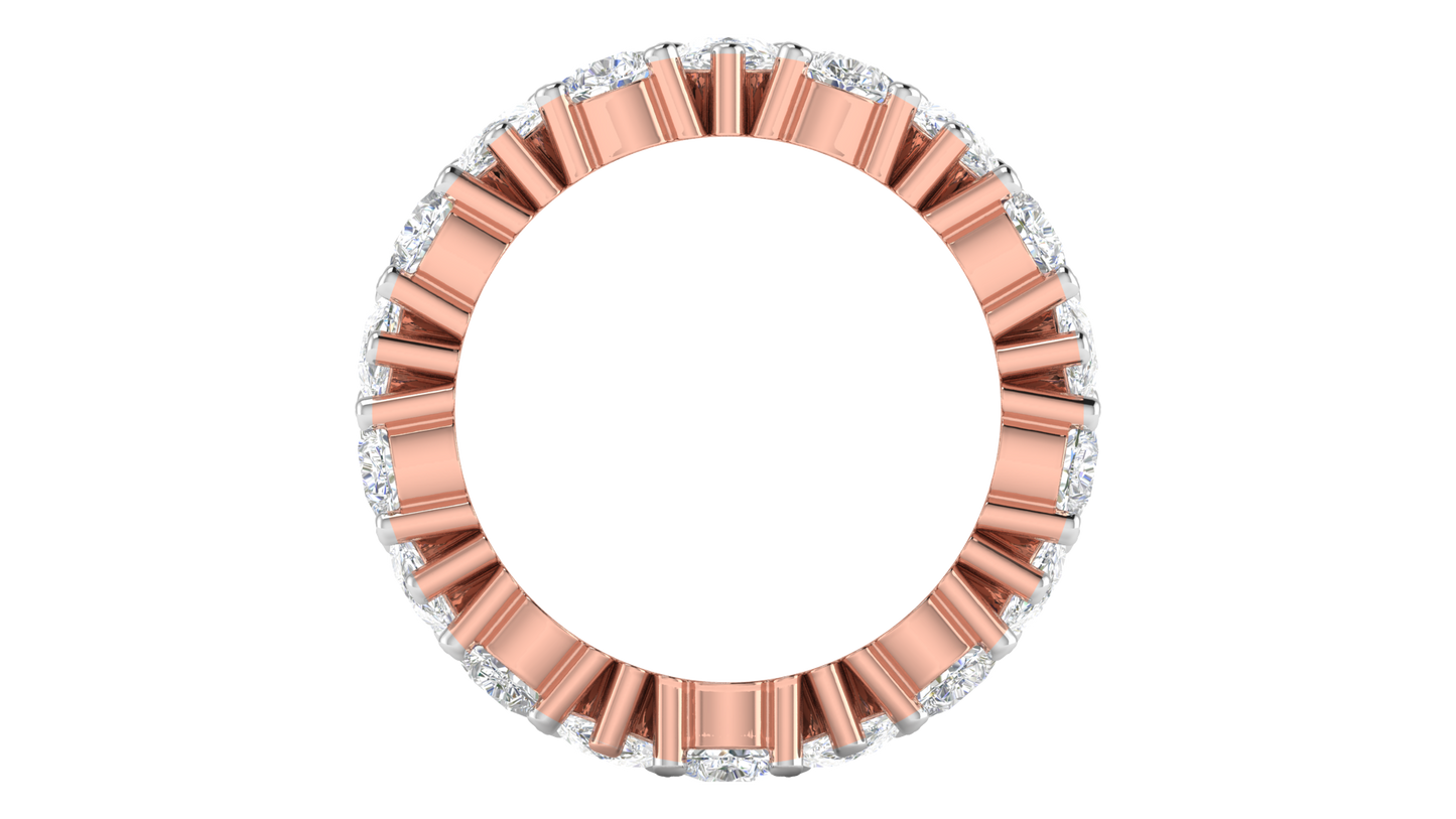 4.40 Ctw Pear Cut Diamond Eternity Band Set In 14K Rose Gold