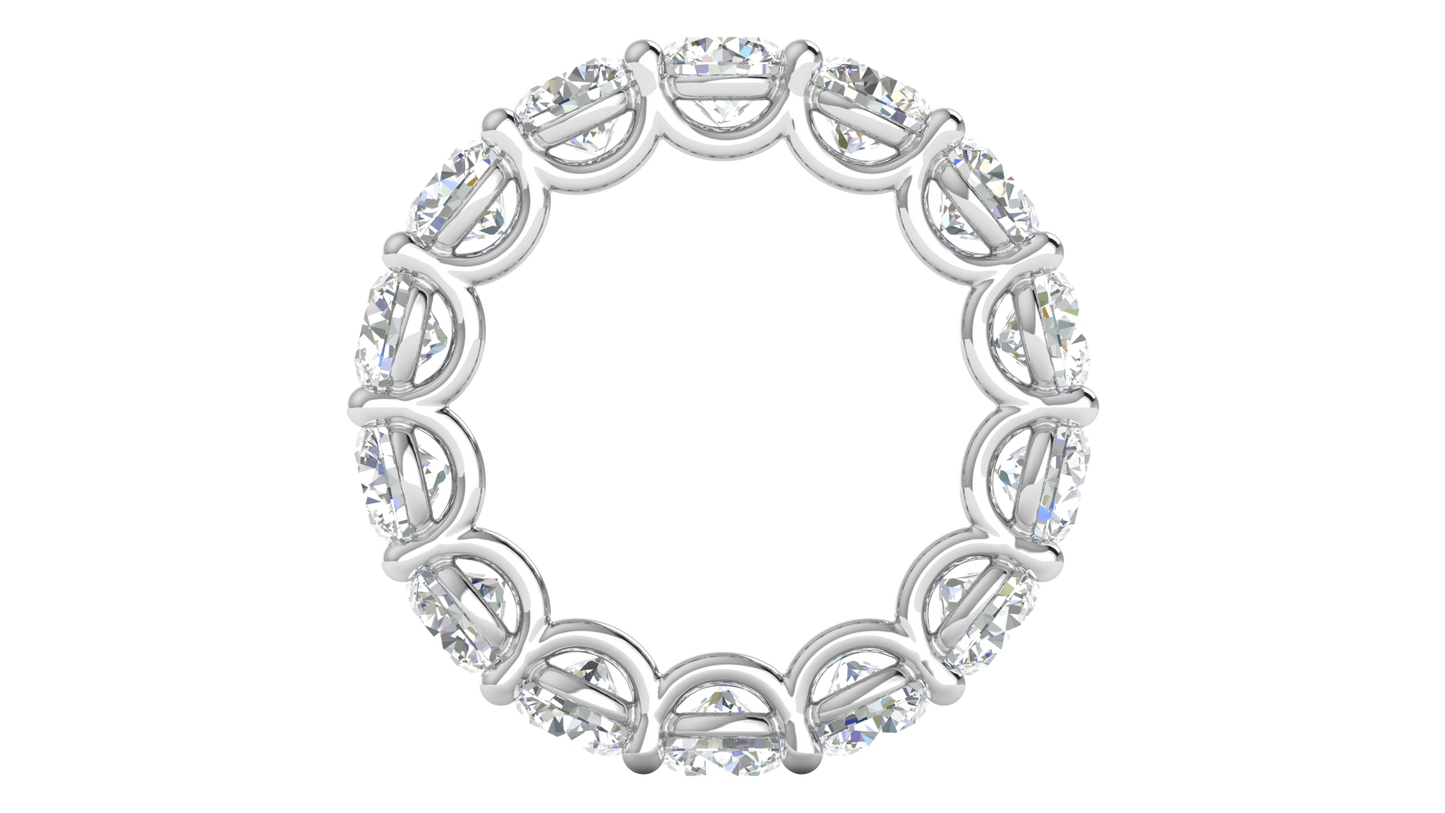 7.00 Ctw Elegant Diamond Eternity Band Set In 14K White Gold