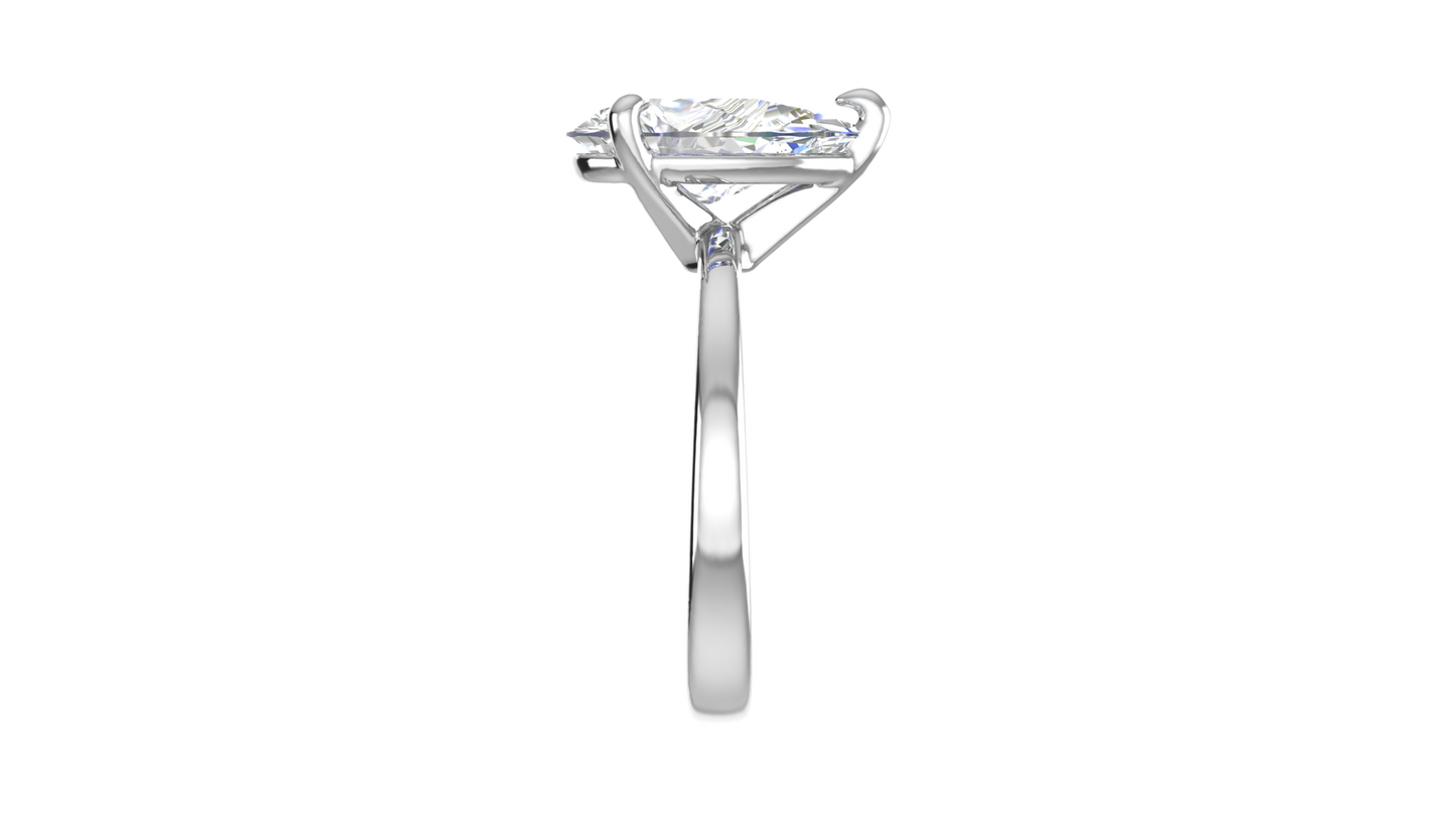 3.00 Ctw Pear Cut Solitaire Engagement Ring Set In 14K White Gold