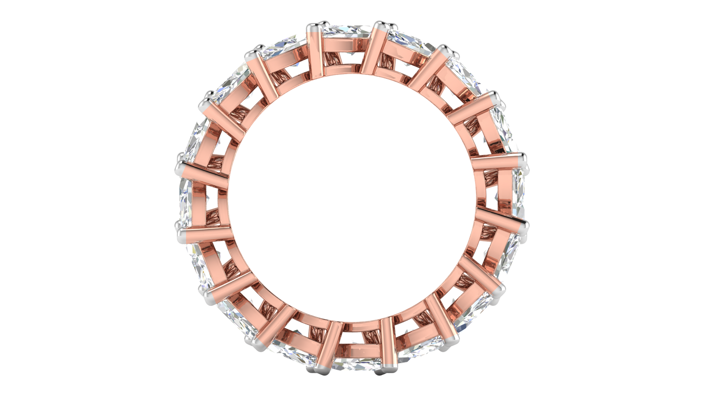 4.80 Ctw Marquise Cut Diamond Eternity Band Set In 14K Rose Gold
