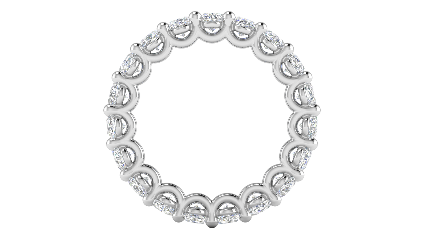 5.70 Ctw Oval Cut Diamond Eternity Band Set In 14K White Gold