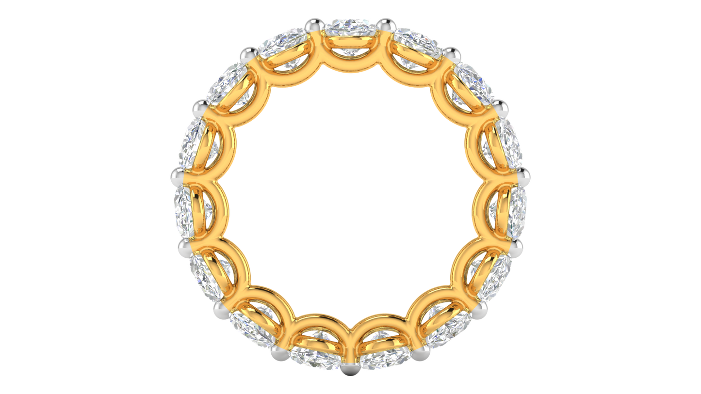 7.50 Ctw Oval Cut Diamond Eternity Band Set In 14K Yellow Gold