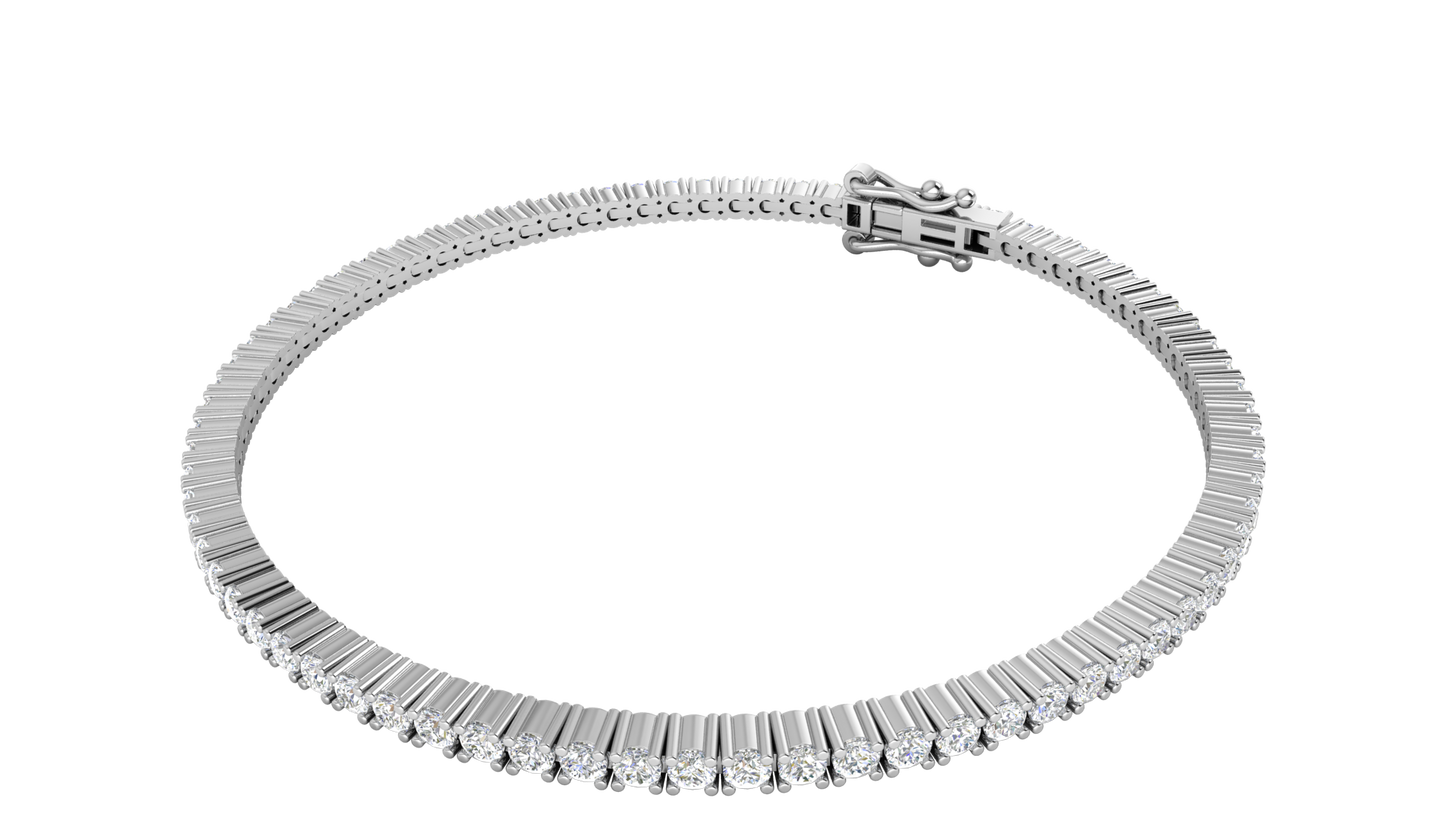3.12 Ctw Round Brilliant Diamond Tennis Bracelet In 14K White Gold