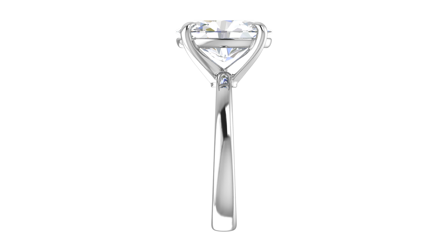 4.00 Ctw Oval Cut Solitaire Engagement Ring Set In 14k White Gold