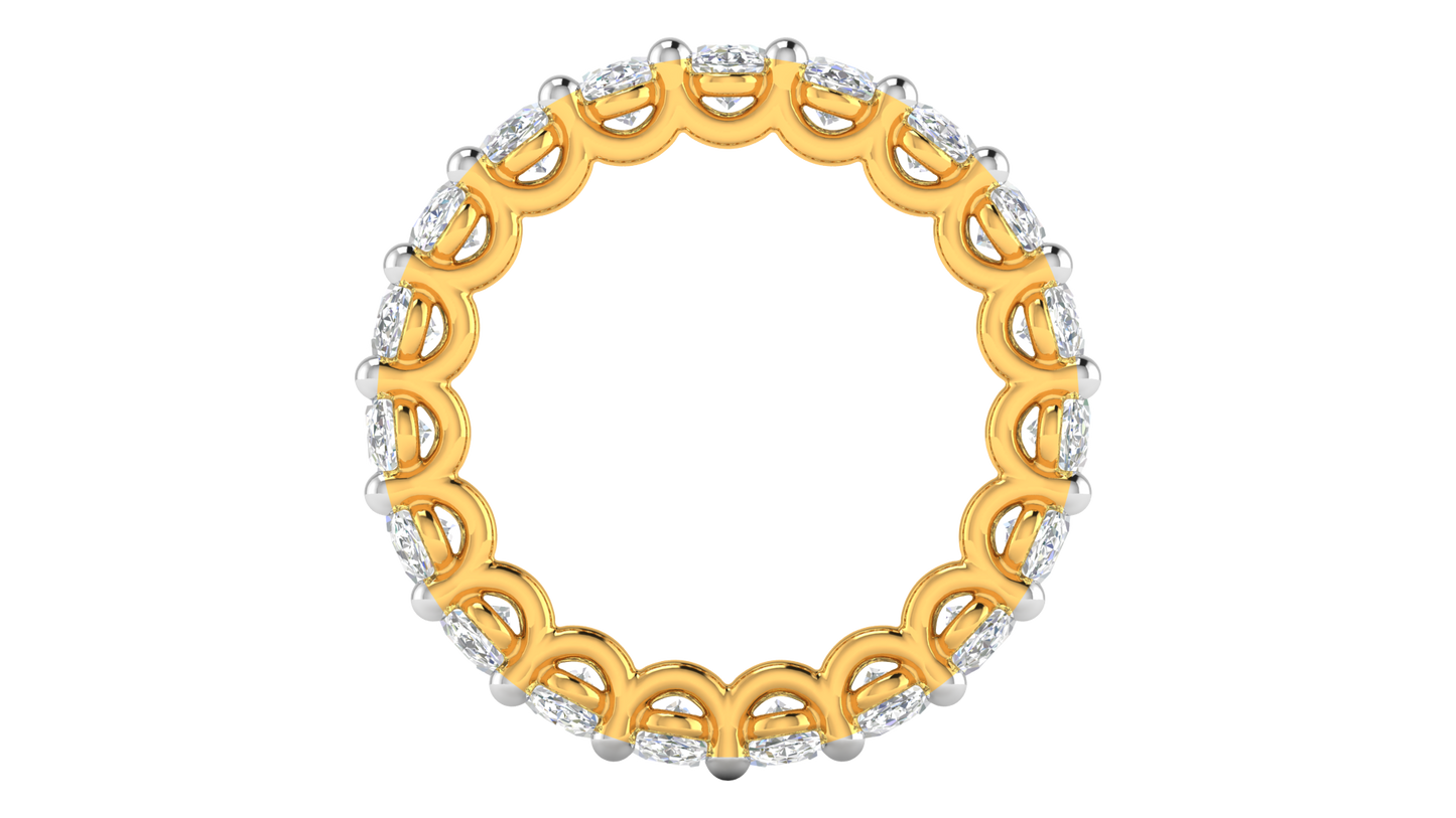 5.70 Ctw Oval Cut Diamond Eternity Band Set In 14K Yellow Gold