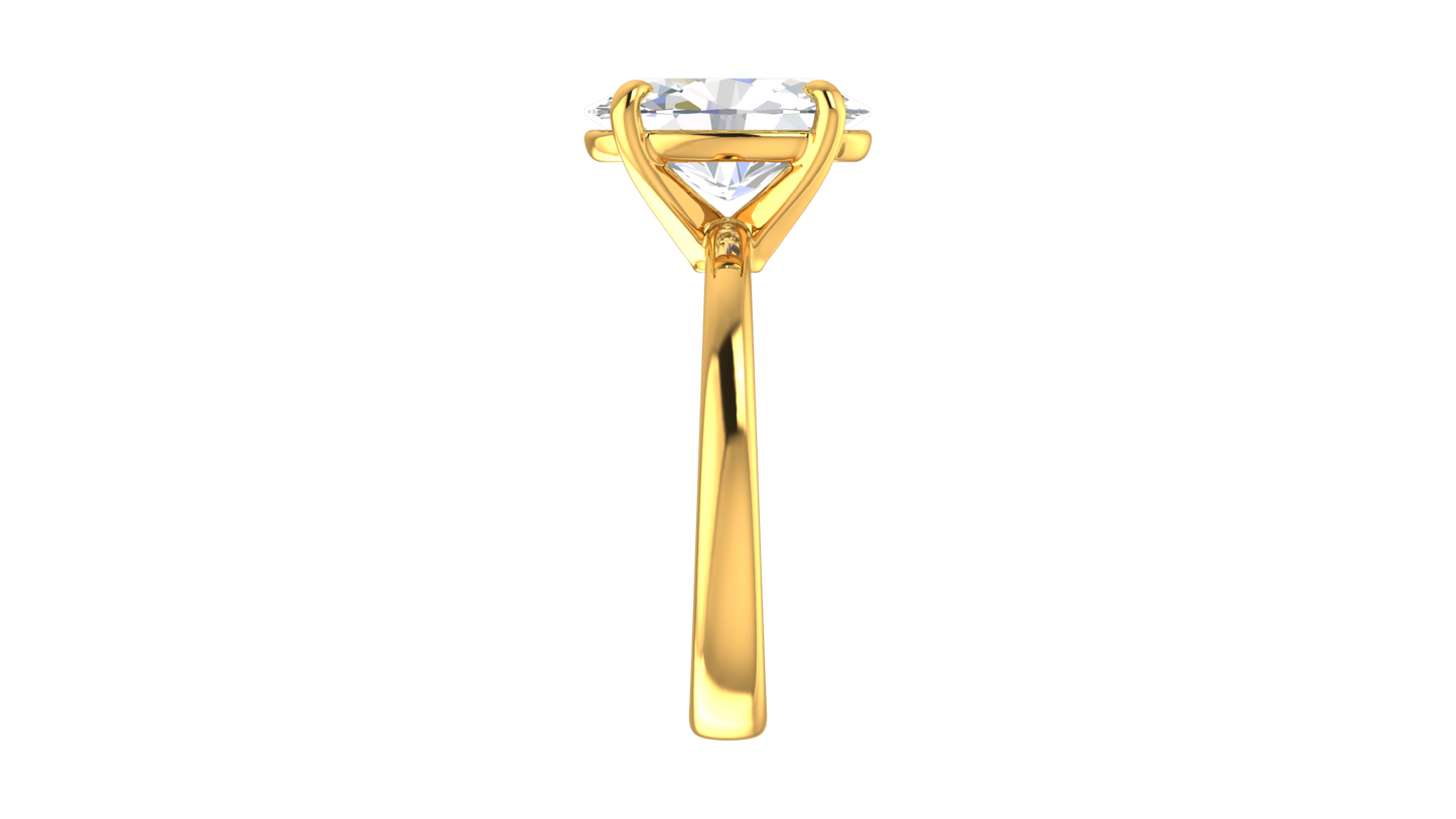 3.00 Ctw Oval Cut Solitaire Engagement Ring Set In 14K Yellow Gold