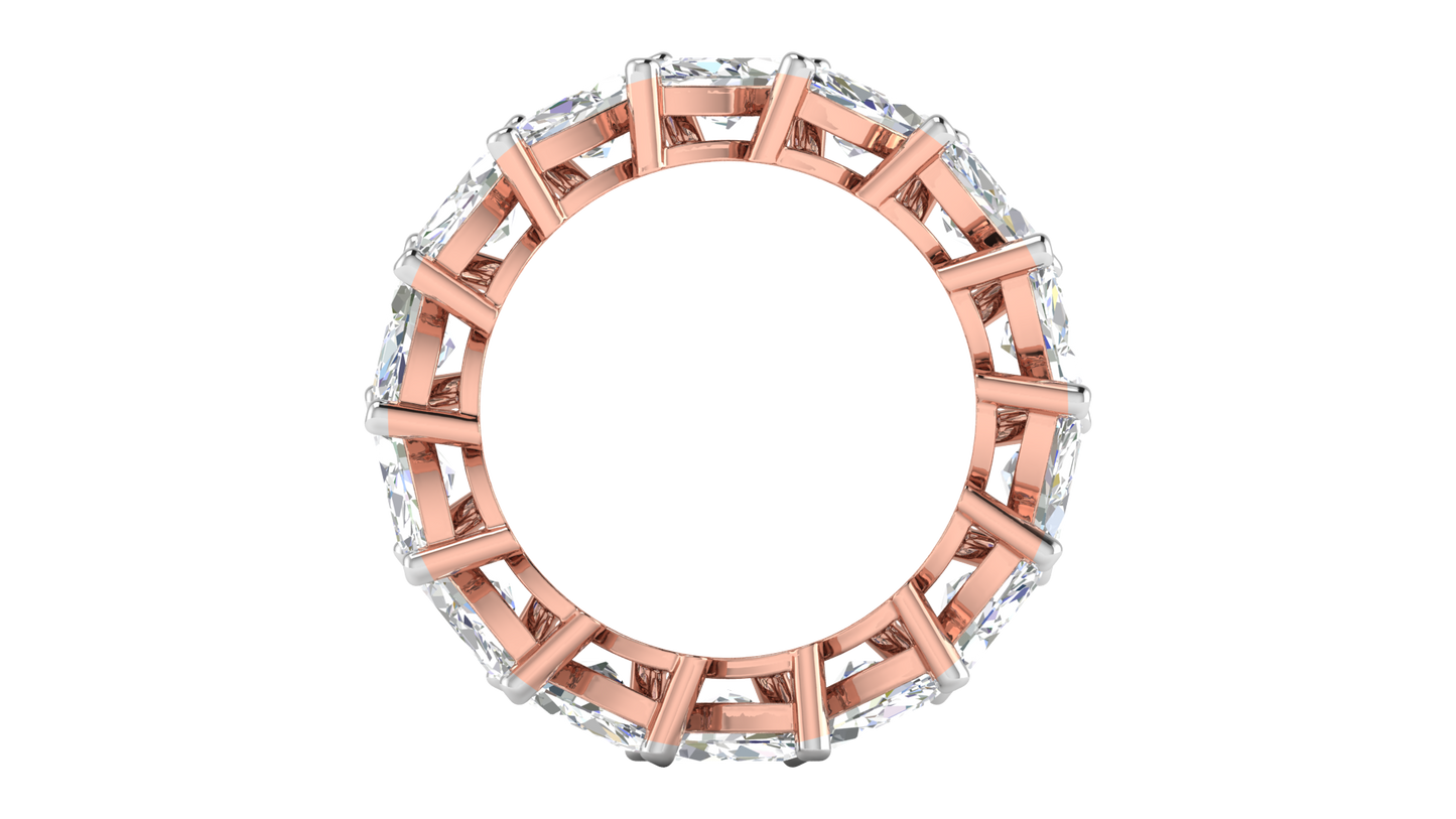 7.00 Ctw Marquise Cut Diamond Eternity Band Set In 14K Rose Gold