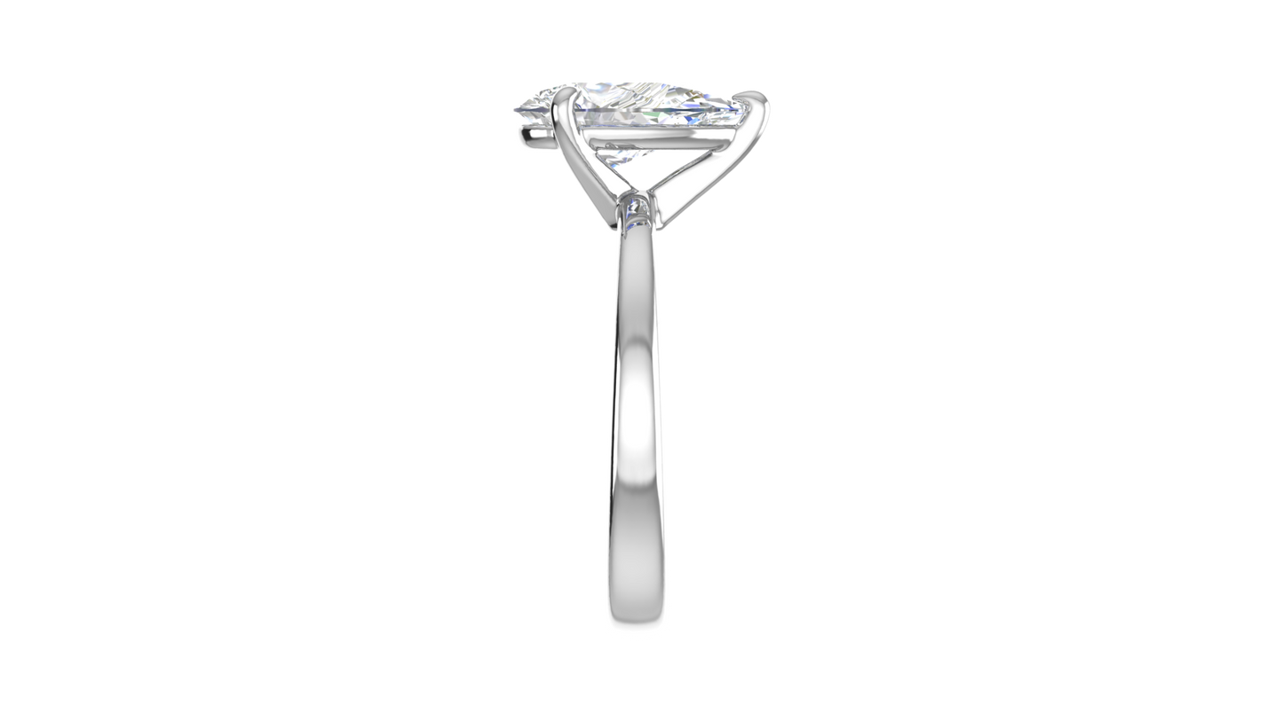 2.00 Ctw Pear Cut Solitaire Engagement Ring Set In 14K White Gold
