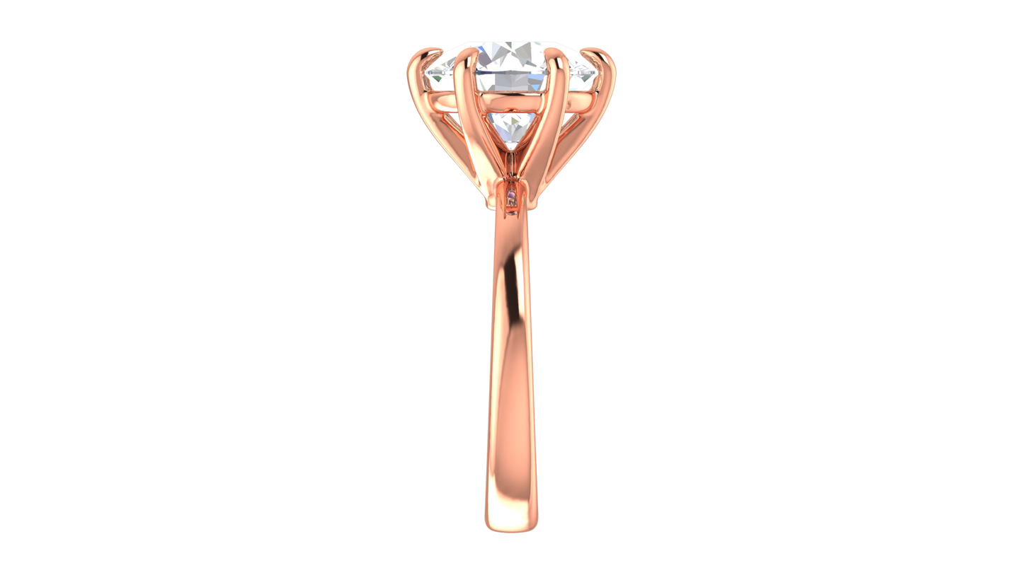 4.00 Ctw Classic Solitaire Engagement Ring Set In 14K Rose Gold