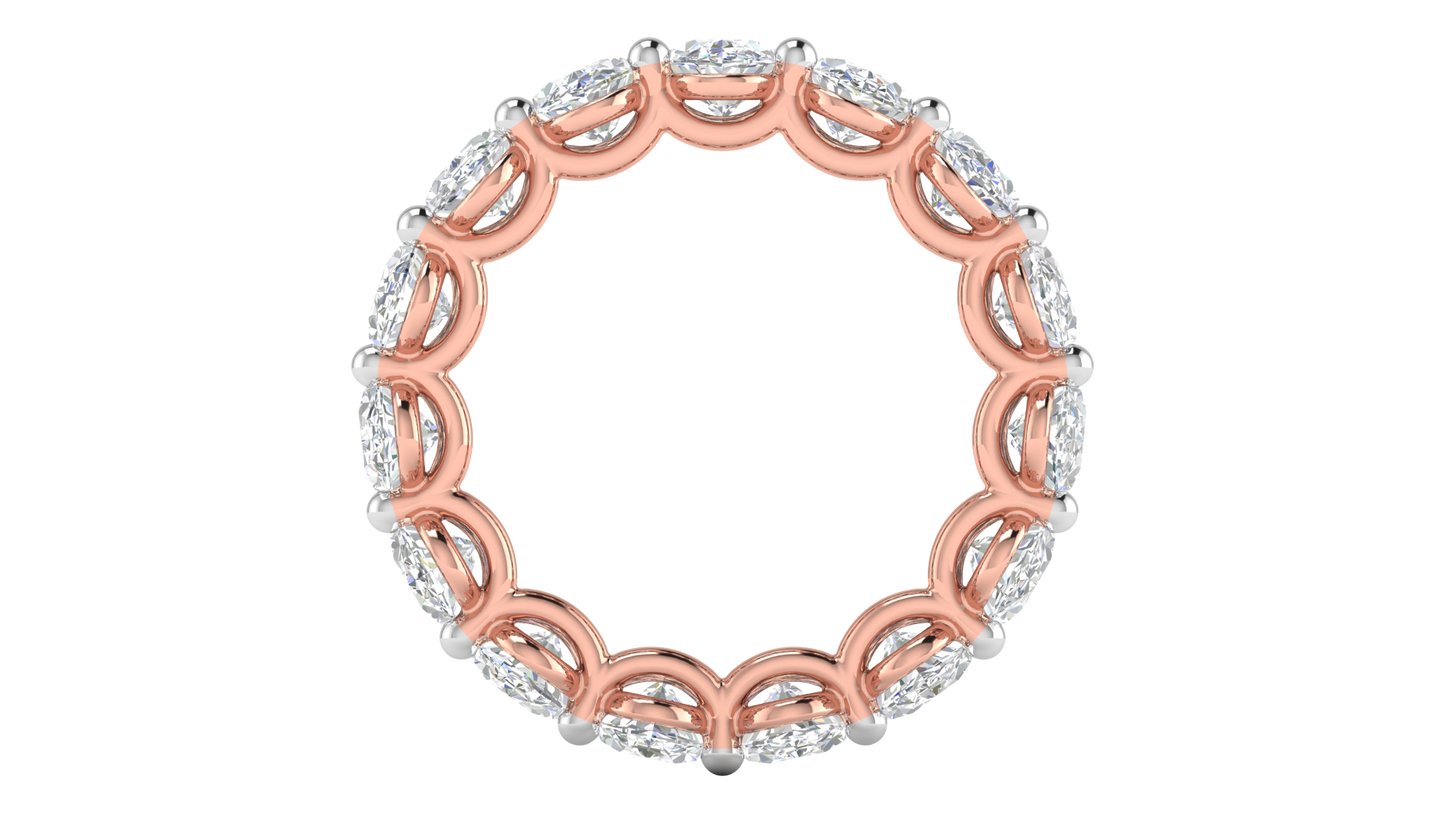 7.50 Ctw Oval Cut Diamond Eternity Band Set In 14K Rose Gold