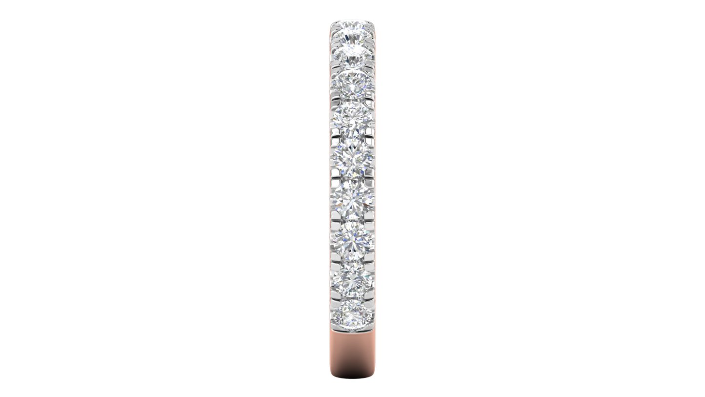 0.90 Ctw Timeless 4 Prong Wedding Band Set In 14K Rose Gold