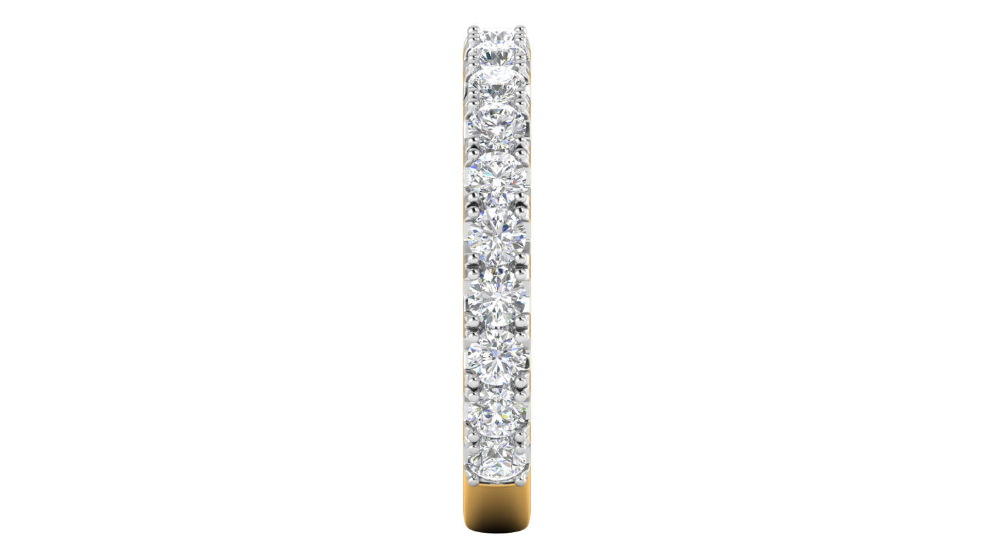 1.20 Ctw Timeless 4 Prong Wedding Band Set In 14k Yellow Gold