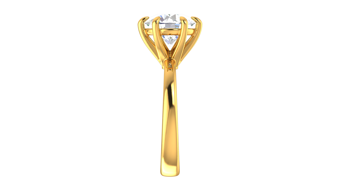 3.00 Ctw Classic Solitaire Engagement Ring Set In 14K Yellow Gold