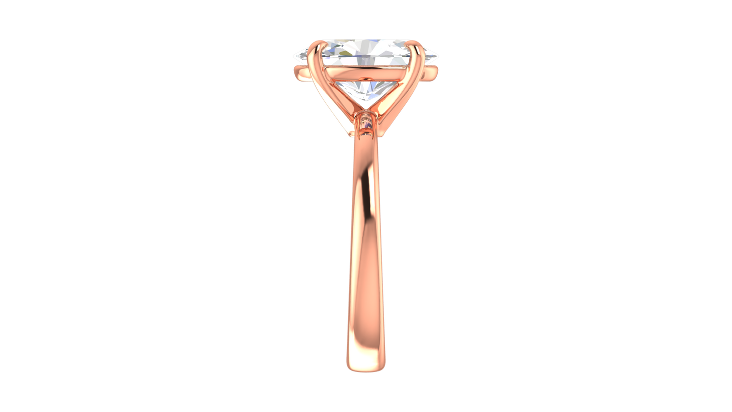 3.00 Ctw Oval Cut Solitaire Engagement Ring Set In 14K Rose Gold