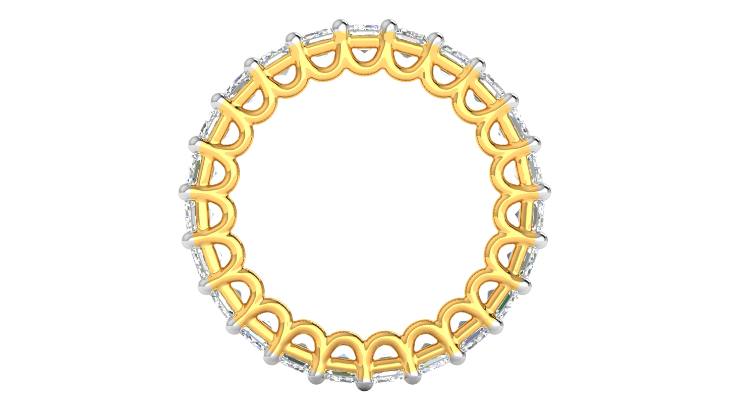 6.90 Ctw Emerald Cut Diamond Eternity Band Set In 14K Yellow Gold