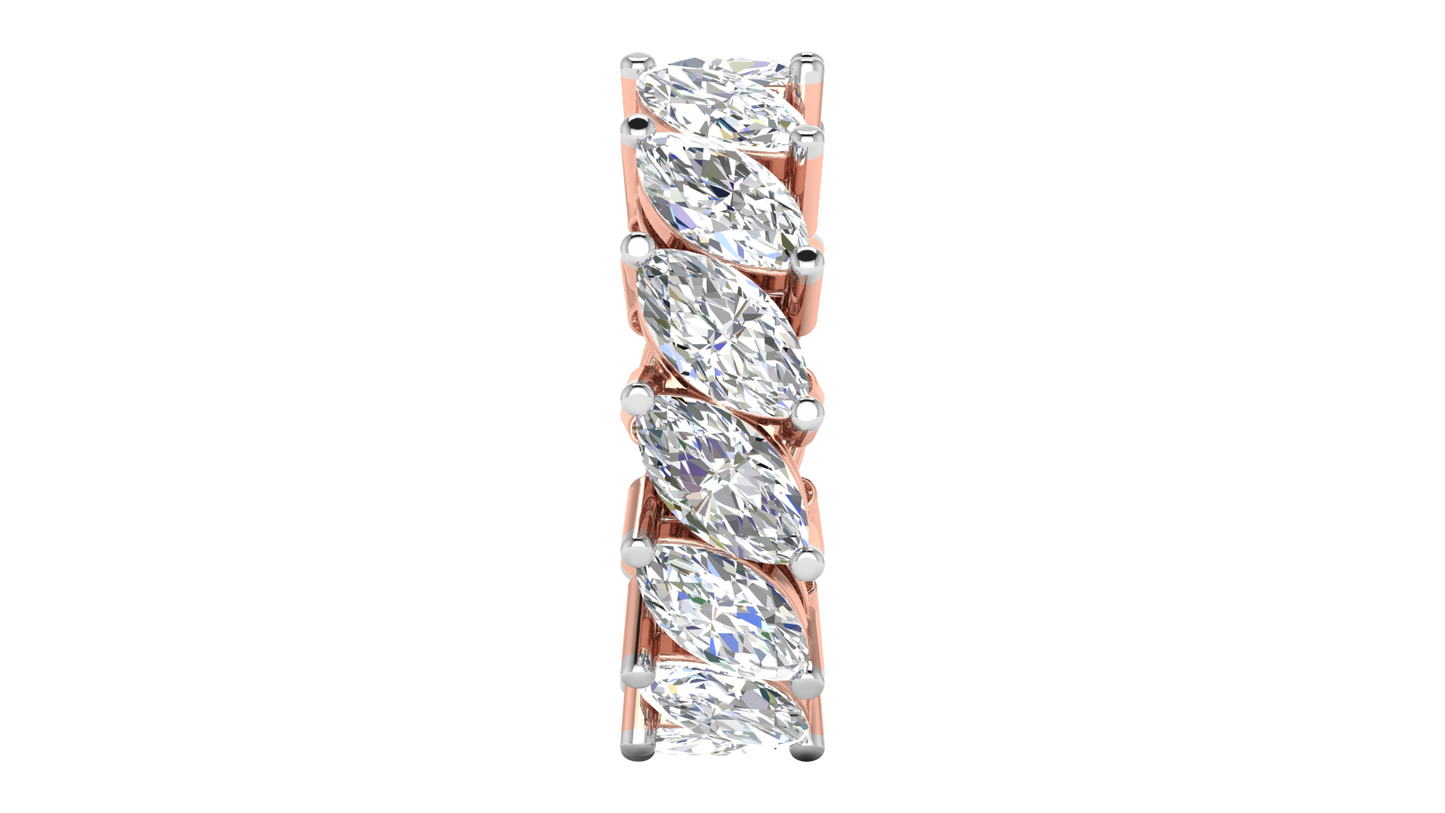 7.00 Ctw Marquise Cut Diamond Eternity Band Set In 14K Rose Gold