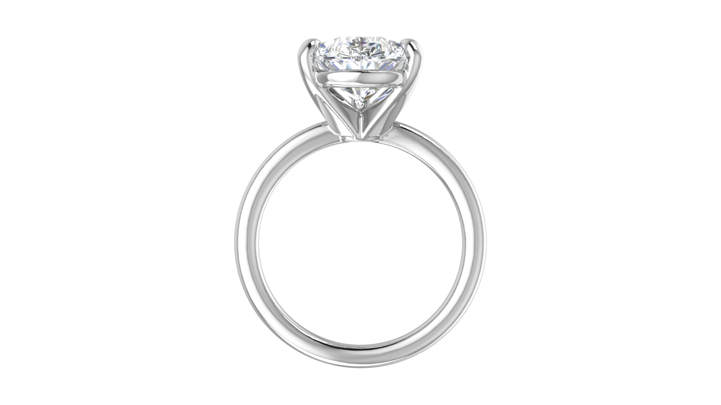 5.00 Ctw Pear Cut Solitaire Engagement Ring Set In 14K White Gold