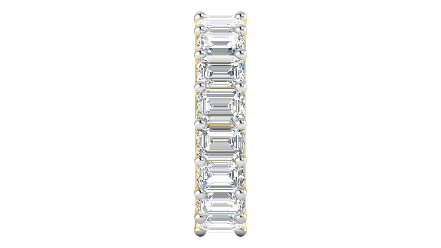 9.00 Ctw Emerald Cut Diamond Eternity Band Set In 14K Yellow Gold