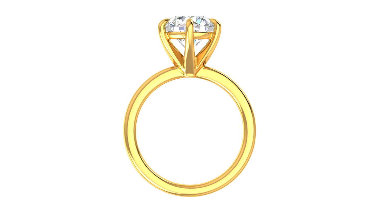 3.00 Ctw Classic Solitaire Engagement Ring Set In 14K Yellow Gold
