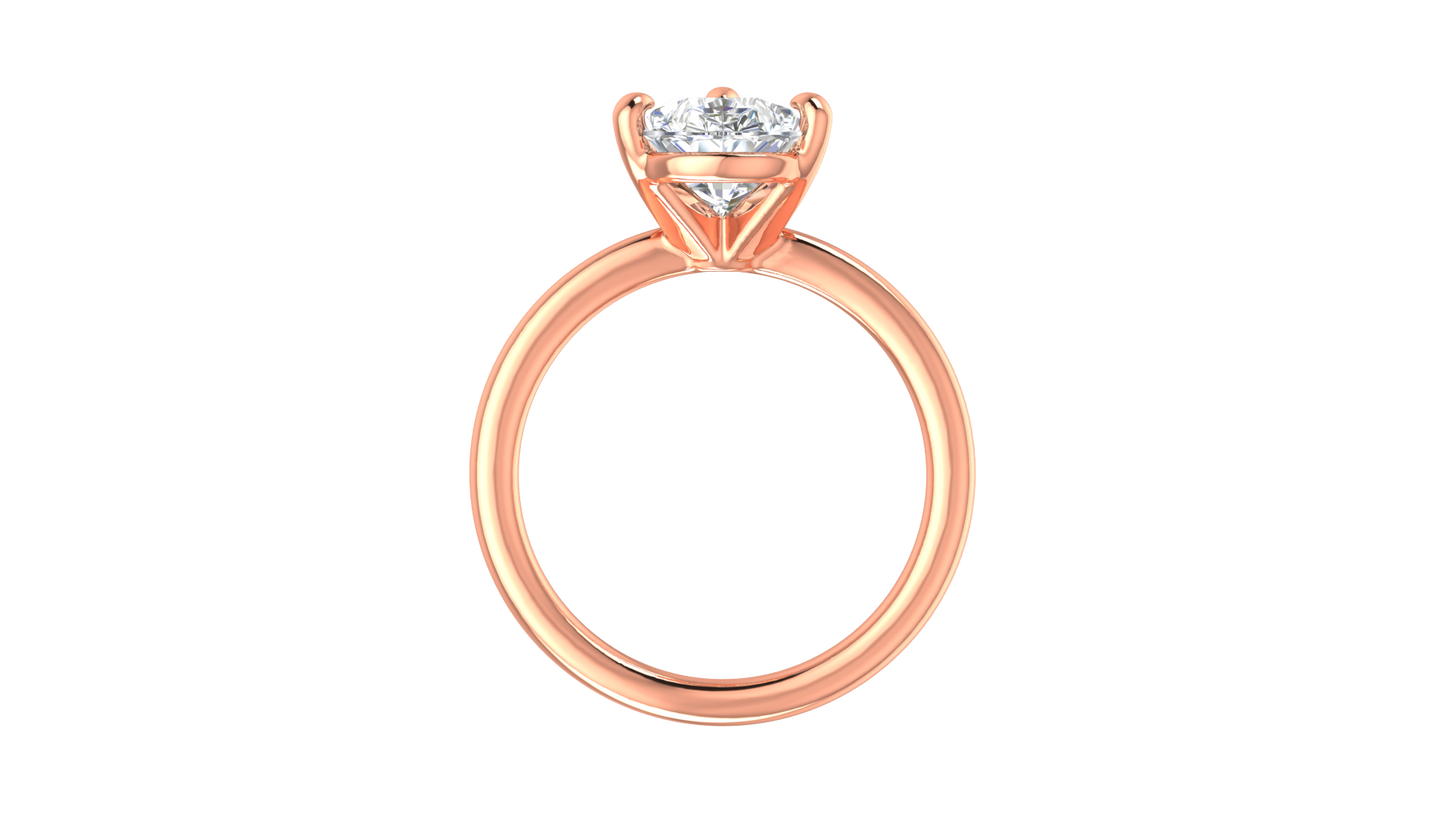 3.00 Ctw Pear Cut Solitaire Engagement Ring Set In 14K Rose Gold