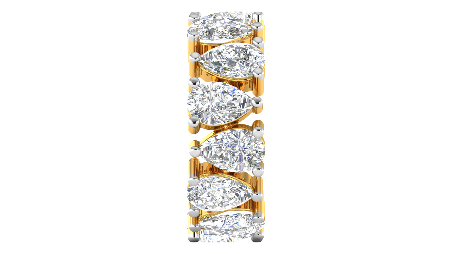 7.00 Ctw Pear Cut Diamond Eternity Band Set In 14K Yellow Gold