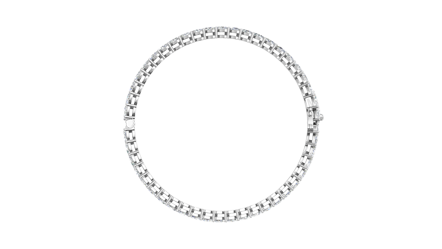 37.60 Ctw Marquise Cut Diamond Bangle | Marquise Leaf Diamond Bangle Set In Luxury 14K White Gold