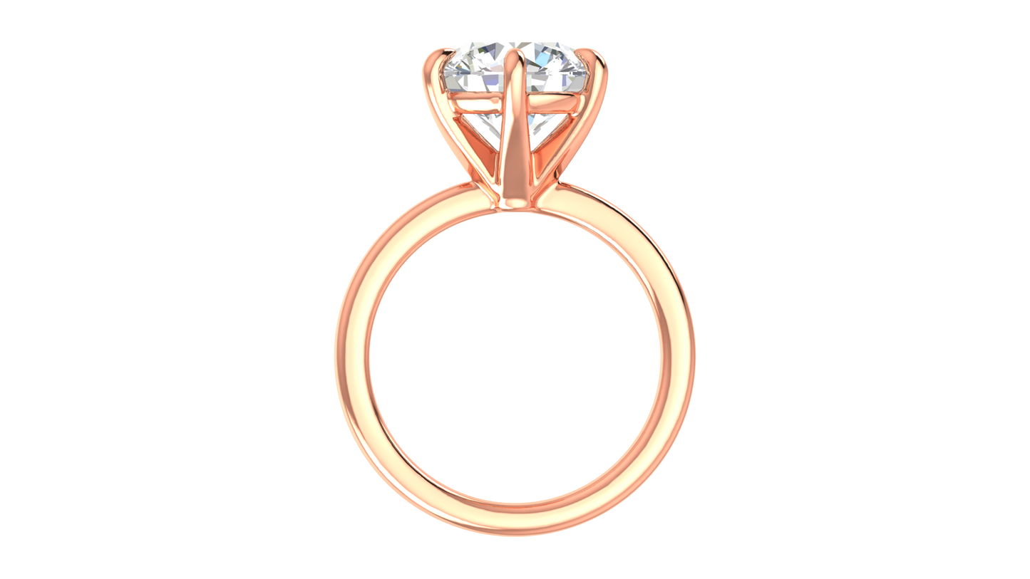 4.00 Ctw Classic Solitaire Engagement Ring Set In 14K Rose Gold