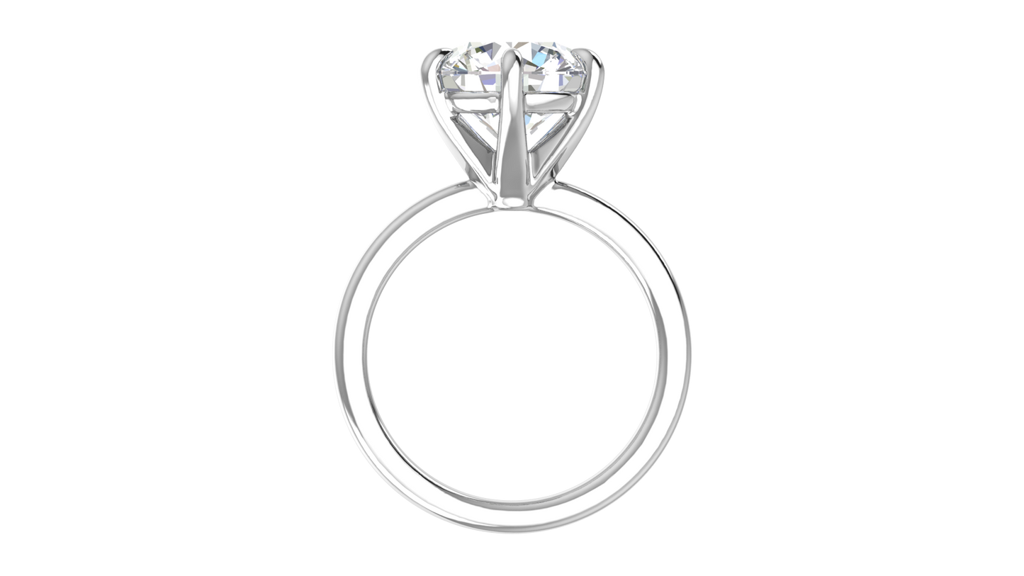 4.00 Ctw Classic Solitaire Engagement Ring Set In 14K White Gold