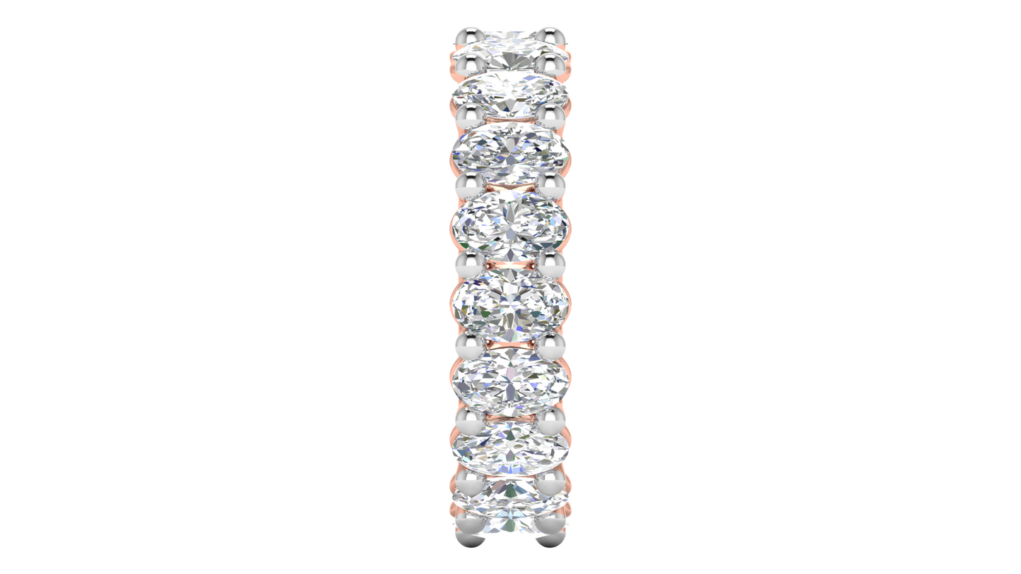 5.70 Ctw Oval Cut Diamond Eternity Band Set In 14K Rose Gold