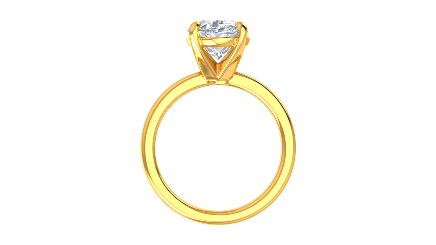 4.00 Ctw Oval Cut Solitaire Engagement Ring Set In 14k Yellow Gold