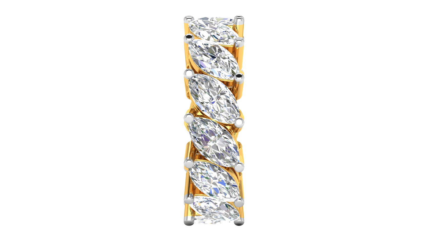 7.00 Ctw Marquise Cut Diamond Eternity Band Set In 14K Yellow Gold