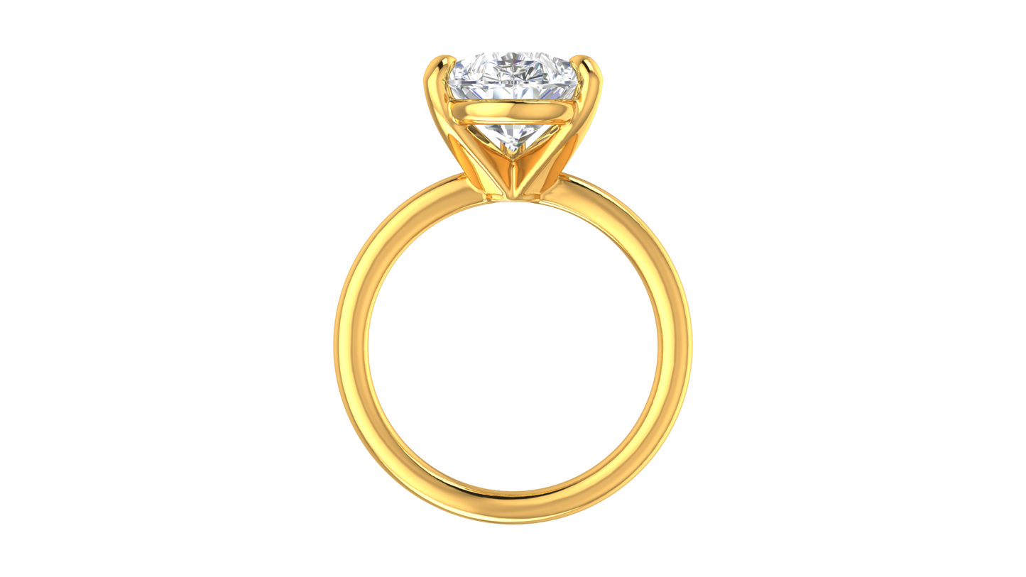 5.00 Ctw Pear Cut Solitaire Engagement Ring Set In 14K Yellow Gold