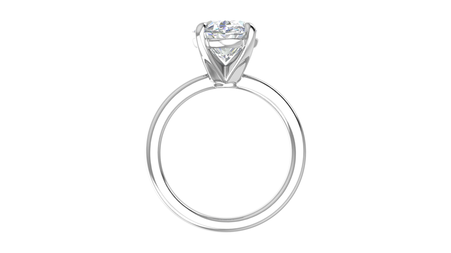 4.00 Ctw Oval Cut Solitaire Engagement Ring Set In 14k White Gold