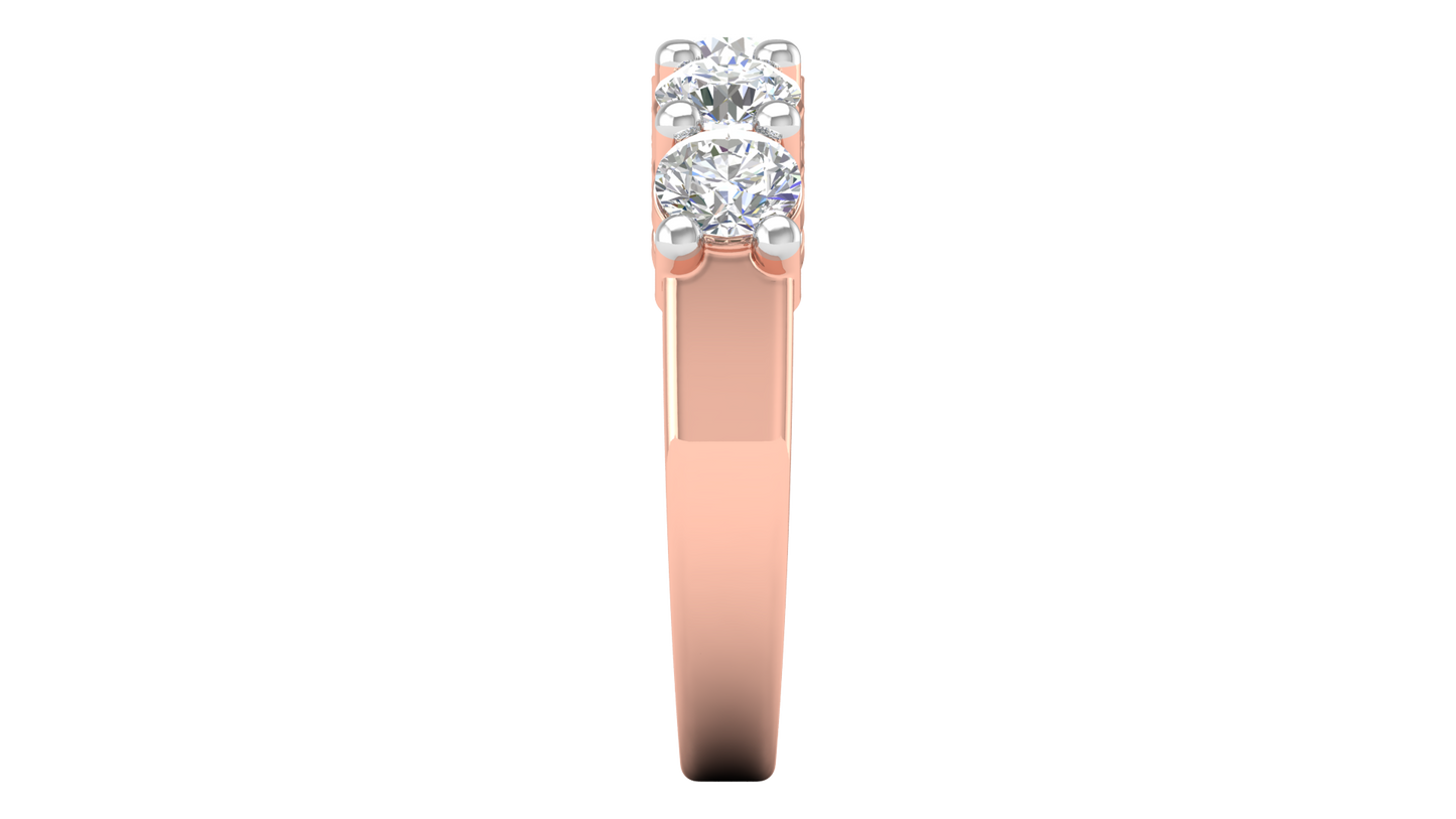 2.00 Ctw Elegant Five-Stone Wedding Band Set In 14K Rose Gold