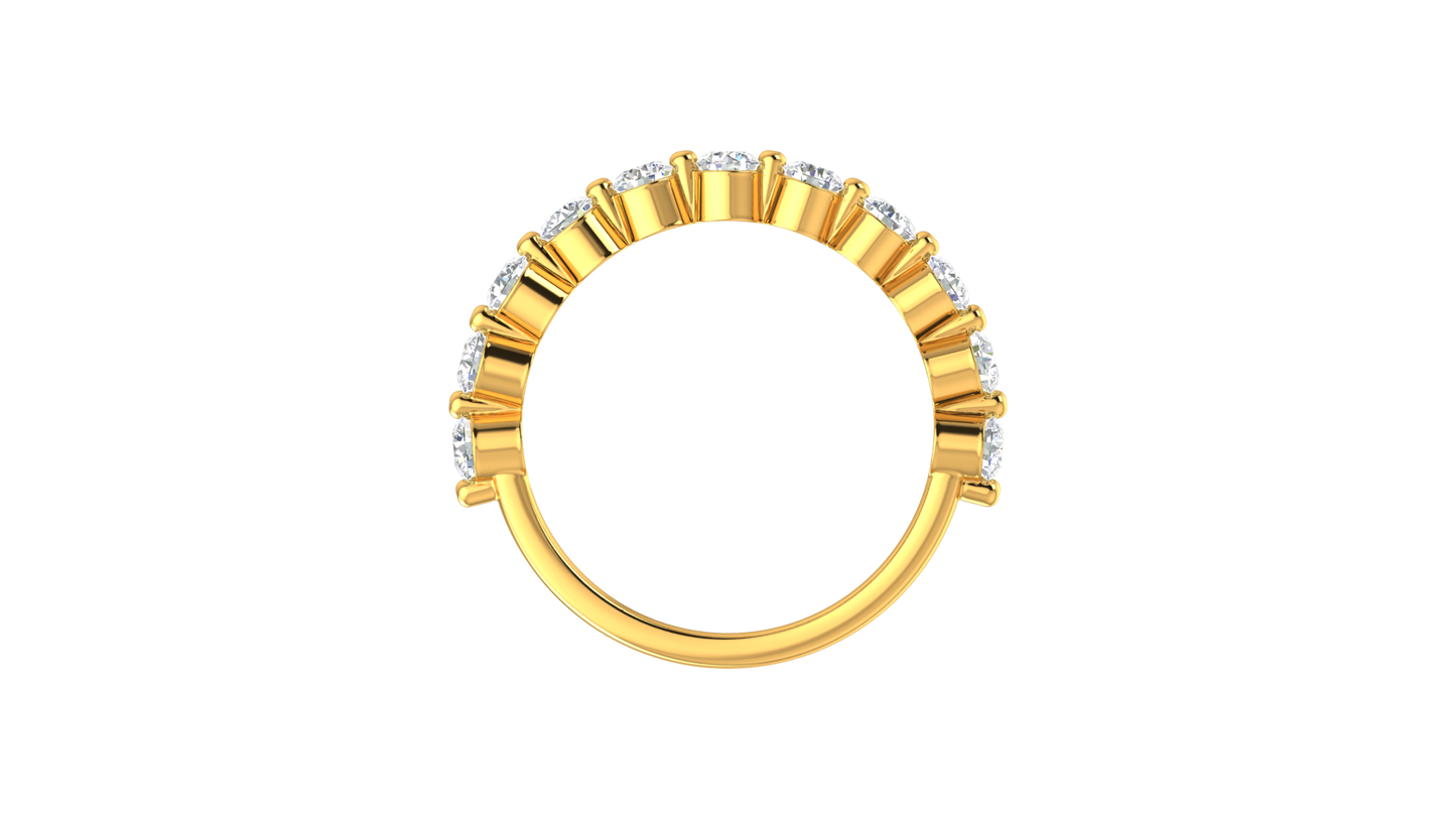 0.60 Ctw Bezal-Set Wedding Band Set In 14K Yellow Gold