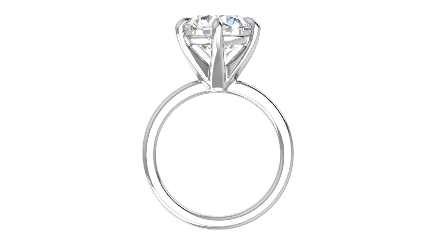 5.00 Ctw Classic Solitaire Engagement Ring Set In 14K White Gold