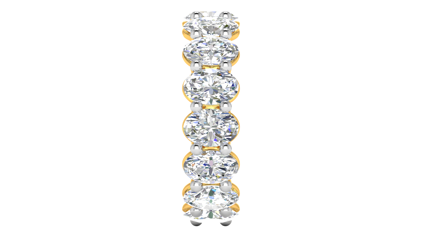 7.50 Ctw Oval Cut Diamond Eternity Band Set In 14K Yellow Gold
