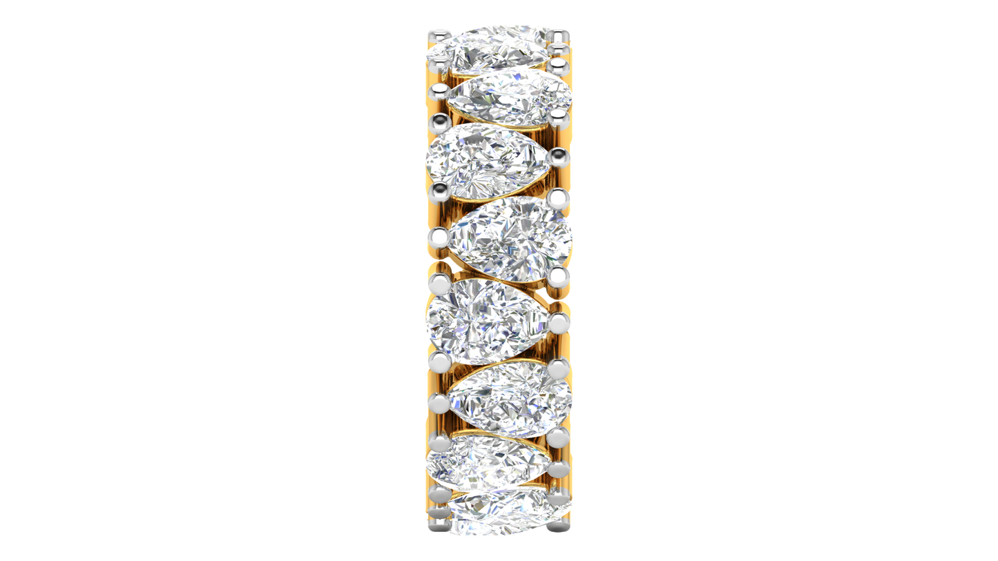 4.40 Ctw Pear Cut Diamond Eternity Band Set In 14K Yellow Gold