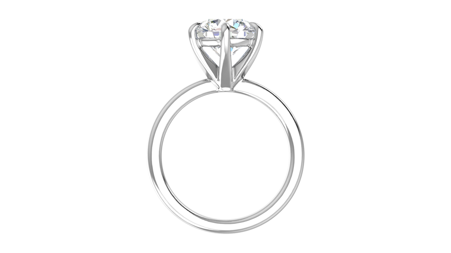 3.00 Ctw Classic Solitaire Engagement Ring Set In 14K White Gold
