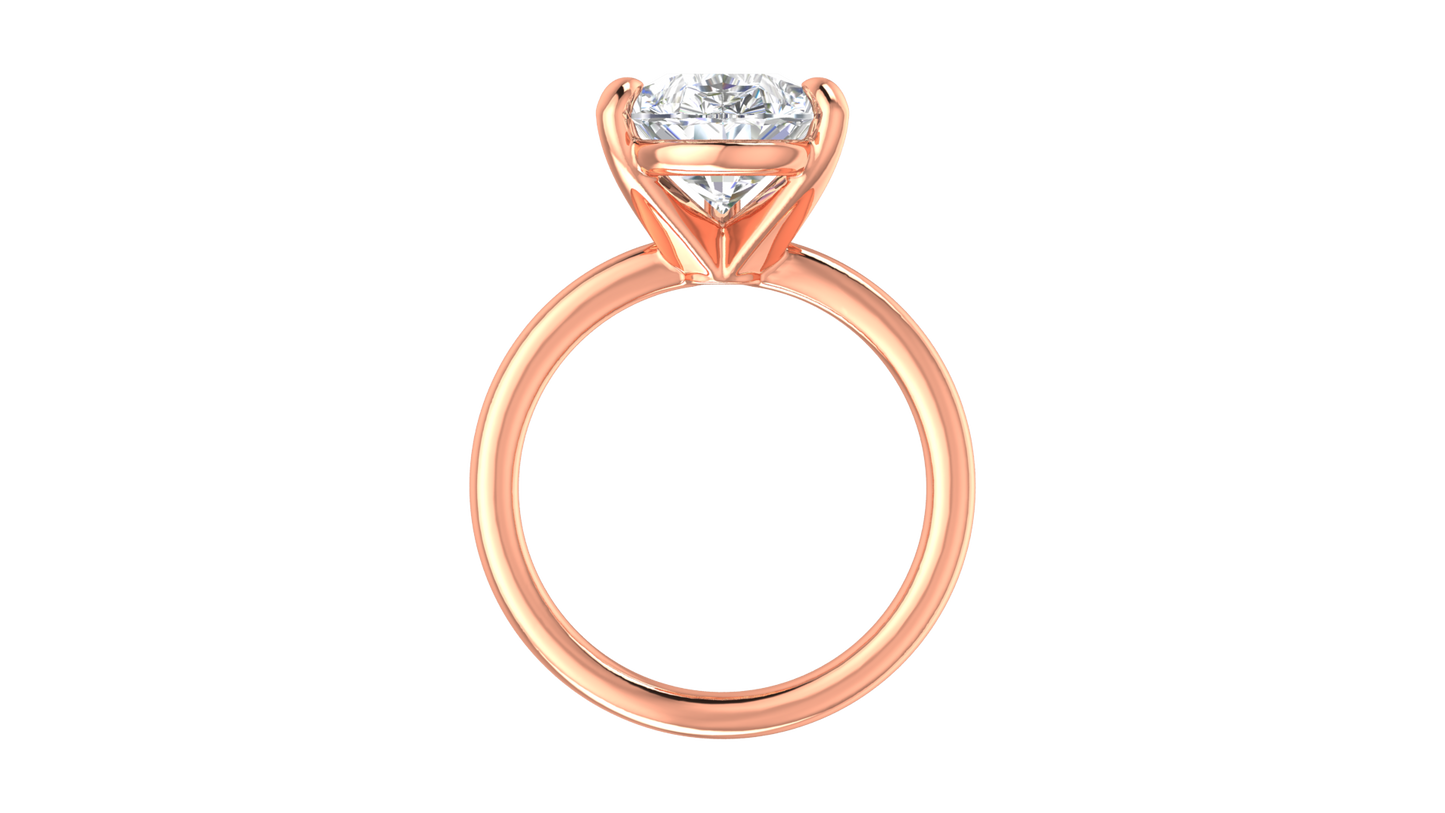 5.00 Ctw Pear Cut Solitaire Engagement Ring Set In 14K Rose Gold